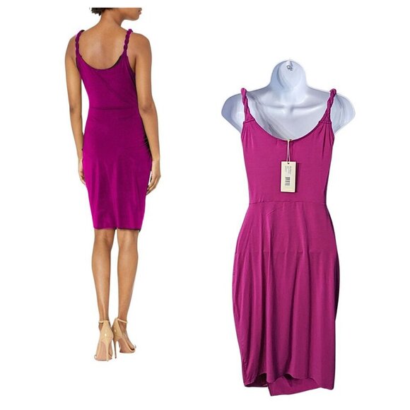 NWT RAMY BROOK Geniveve Deep Fuschia Tulip Skirt Dress Size S - Picture 7 of 9